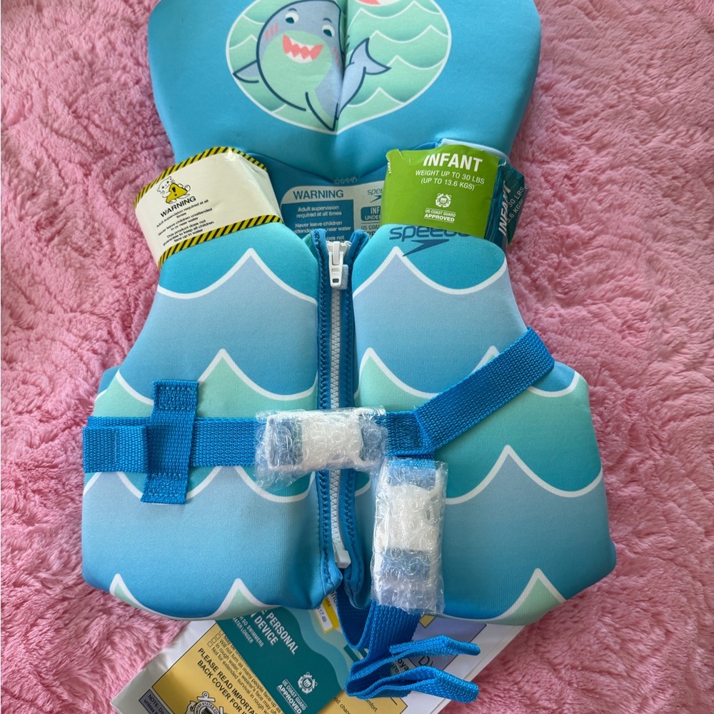 Speedo Infant Blue Wave Floatation Vest - Life Jacket NWT